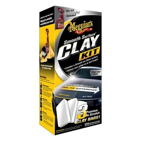 Meguiars Wax Clay Bar, W/ Three 60 Gram Premium Clay Bars/ 16 oz Quick Detailer/ 16" X 24" Shine Microfiber Towel G191700